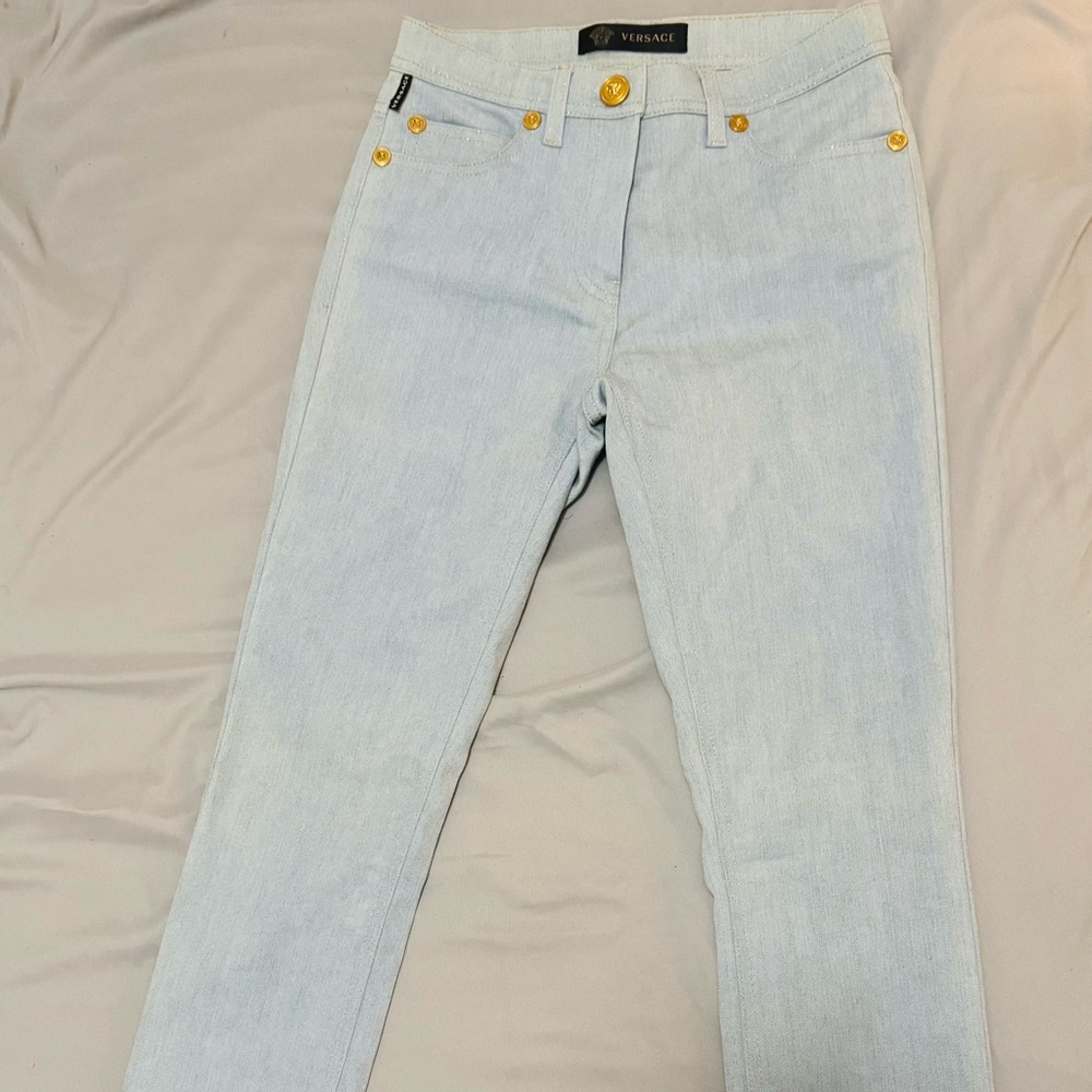 Versace Women's Light Blue Skinny Jeans